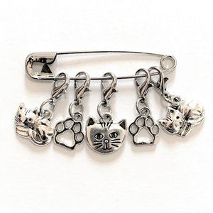 Cat Stitch Markers Knitting Crochet Gifts for Knitters Metal Lobster Clasps